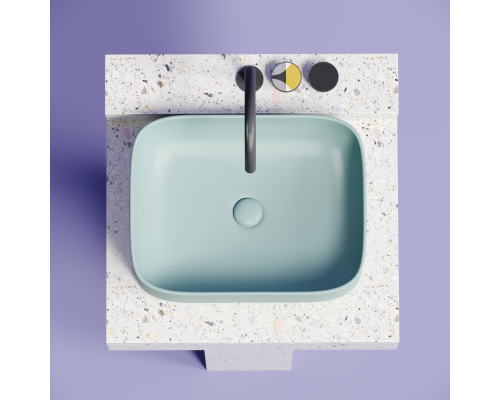 Чаша накладная прямоугольная Ceramica Nova Element 50x38 Зеленый Матовый