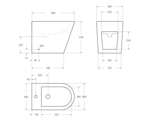 Биде BelBagno Flay-R BB1003B Белое