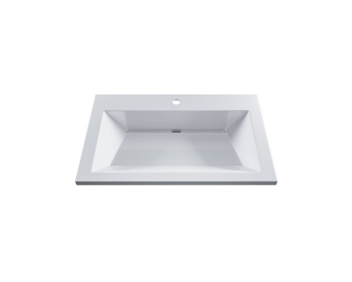 Раковина для ванной 70 см, Uperwood Olivia, с щелевым сливом, белая глянцевая