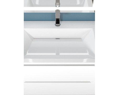 Раковина для ванной 70 см, Uperwood Olivia, с щелевым сливом, белая глянцевая