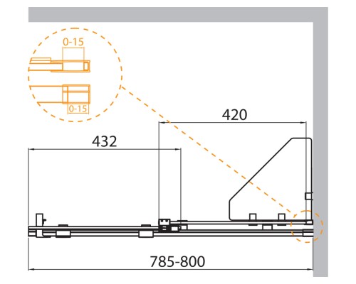 Шторка на ванну Cezares Stream 80 STREAM-VFS-11-80/150-C-Cr Хром