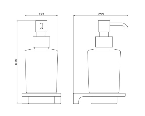 Дозатор мыла Wonzon&Woghand ECLIPSE, Хром WW-9133-CR