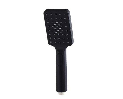 Ручной душ антикальцевый AQG NITE SQ 110х80 мм, 2х режимный, черный матовый