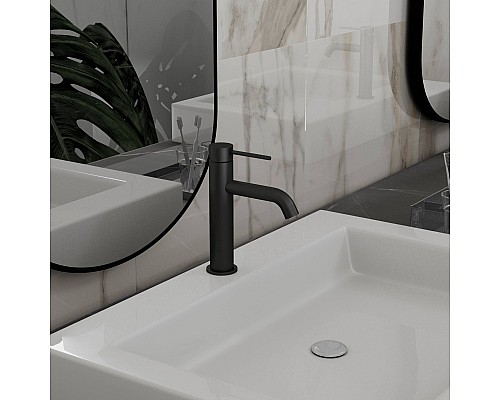 Смеситель для раковины Vincea City VBF-2C1MB однорычажный, черный матовый