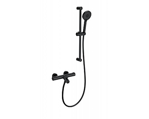 Смеситель для ванны с душевым гарнитуром и термостатом Wonzon&Woghand, Черный матовый