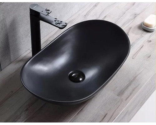 Черная матовая керамическая раковина Gid Bm9811