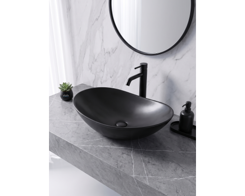 Черная матовая керамическая раковина Gid Bm9811