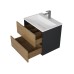 Тумба под раковину 60 см, Uperwood Barsa, черная/дуб сонома