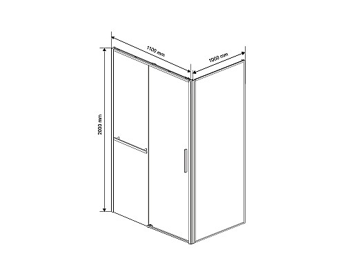 Душевой уголок Vincea Slim Soft VSR-1SS1011CL 1100x1000 хром стекло прозрачное