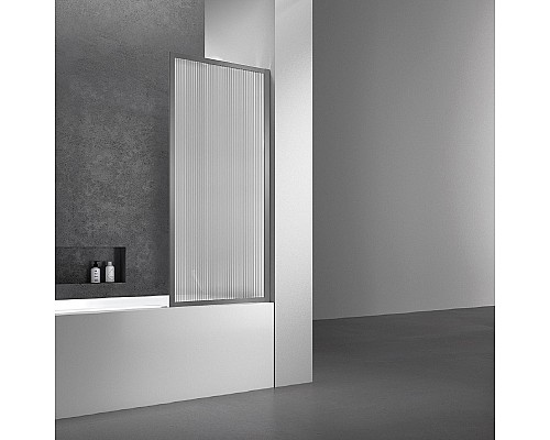 Душевая шторка на ванну Vincea VSB-4170FLGM, 70x140, вороненая сталь, стекло рифленое