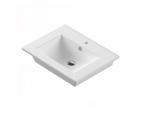 Тумба с раковиной Comforty Клеон 60Н белый/дуб дымчатый Quadro 60