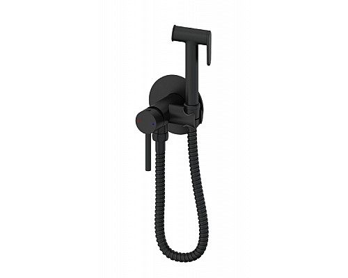 Смеситель с гигиеническим душем встраиваемый Wonzon&Woghand, Черный матовый