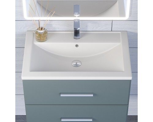 Раковина для ванной кварцевая Uperwood Foster Quartz 70х45,5х17,5, белая матовая, жасмин