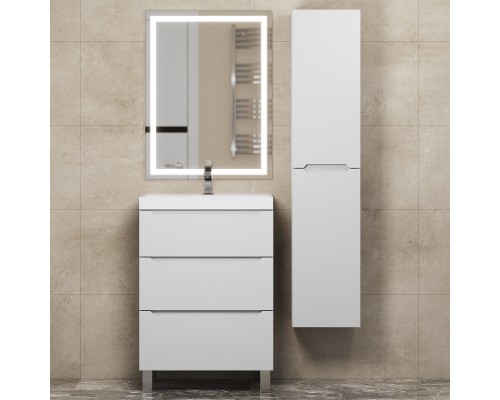 Тумба под раковину 60 см, Uperwood Tanos, напольная, белая, 3 ящика