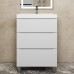 Тумба под раковину 60 см, Uperwood Tanos, напольная, белая, 3 ящика