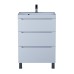 Тумба под раковину 60 см, Uperwood Tanos, напольная, белая, 3 ящика