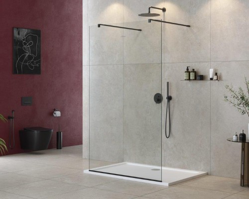 Душевая перегородка Cezares Liberta 140 LIBERTA-L-2-140-120-C-NERO Черный матовый