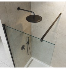 Душевая перегородка Cezares Liberta 140 LIBERTA-L-2-140-120-C-NERO Черный матовый