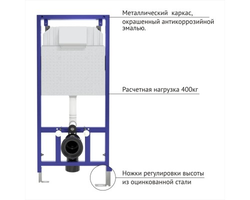 Комплект Berges Novum унитаз микролифт с инсталляцией и черной кнопкой