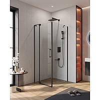 Душевой уголок Cezares Slider 80x90 SLIDER-AH-1-90-70/80-C-NERO профиль Черный матовый стекло прозрачное