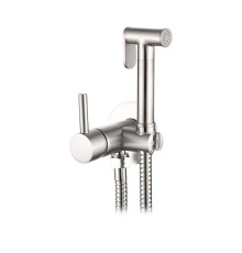 Комплект гигиенического душа AQG TAUS со смесителем, никель сатин