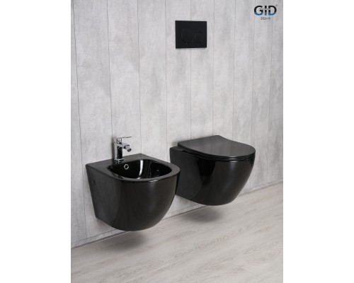 Безободковый подвесной унитаз Gid Tr2198-18 62204y с прочной крышкой-микролифт