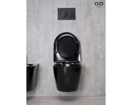 Безободковый подвесной унитаз Gid Tr2198-18 62204y с прочной крышкой-микролифт