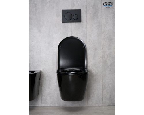 Безободковый подвесной унитаз Gid Tr2198-18 62204y с прочной крышкой-микролифт