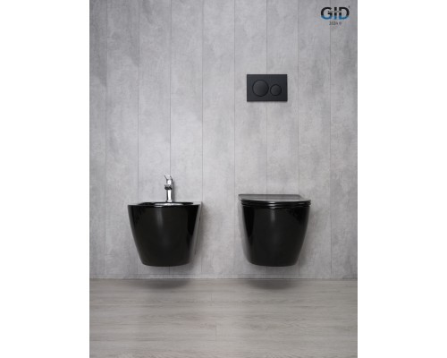 Безободковый подвесной унитаз Gid Tr2198-18 62204y с прочной крышкой-микролифт