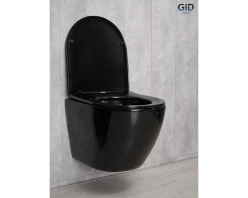 Безободковый подвесной унитаз Gid Tr2198-18 62204y с прочной крышкой-микролифт