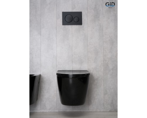 Безободковый подвесной унитаз Gid Tr2198-18 62204y с прочной крышкой-микролифт