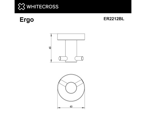 Крючок двойной WHITECROSS Ergo ER2212BL черный мат