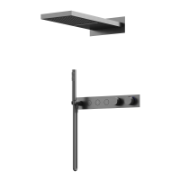 Душевой комплект с термостатом SANCOS Linn вороненая сталь SC9023GG