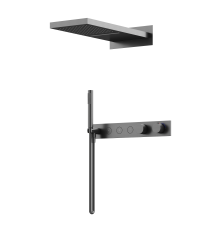 Душевой комплект с термостатом SANCOS Linn вороненая сталь SC9023GG