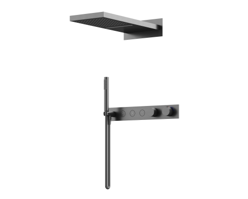 Душевой комплект с термостатом SANCOS Linn вороненая сталь SC9023GG