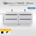 Тумба под двойную раковину подвесная Uperwood Tanos 120х45х50 см, графит, 4 ящика