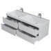 Тумба под двойную раковину подвесная Uperwood Tanos 120х45х50 см, графит, 4 ящика