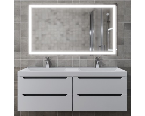 Тумба под двойную раковину подвесная Uperwood Tanos 120х45х50 см, графит, 4 ящика