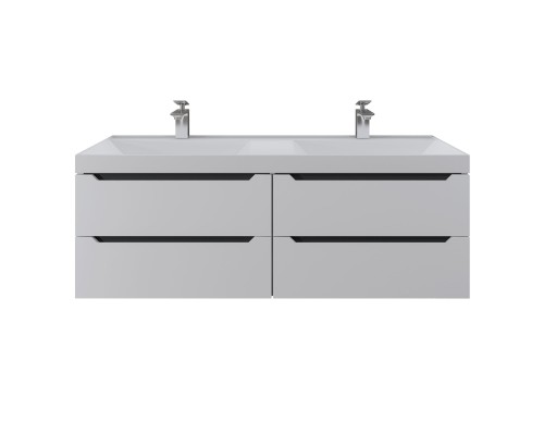 Тумба под двойную раковину подвесная Uperwood Tanos 120х45х50 см, графит, 4 ящика