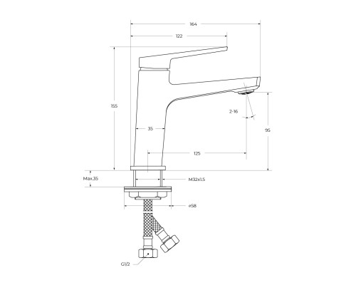 Смеситель для раковины BelBagno Ardente ARDENTE-LVM-CRM-W0 Хром