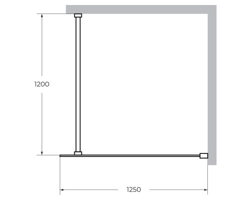 Душевая перегородка Cezares Liberta 125 LIBERTA-L-1-125-120-C-NERO профиль Черный матовый стекло прозрачное