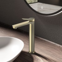 Смеситель для раковины Vincea Arco VBF-4AR02BG, брашированное золто