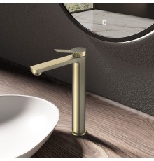 Смеситель для раковины Vincea Arco VBF-4AR02BG, брашированное золто