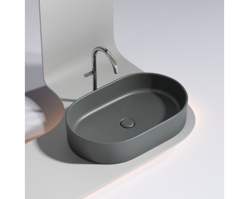 Чаша накладная овальная Ceramica Nova Element 60x38 Темный Антрацит Матовый