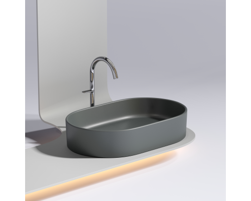 Чаша накладная овальная Ceramica Nova Element 60x38 Темный Антрацит Матовый