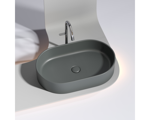 Чаша накладная овальная Ceramica Nova Element 60x38 Темный Антрацит Матовый