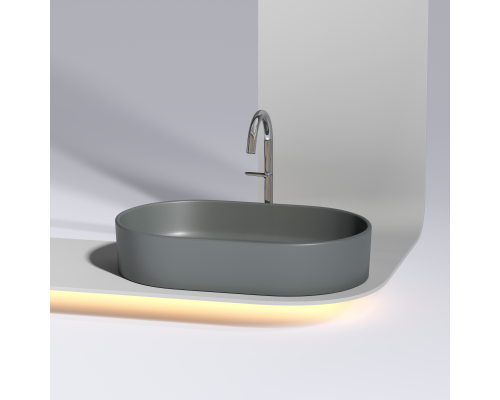 Чаша накладная овальная Ceramica Nova Element 60x38 Темный Антрацит Матовый