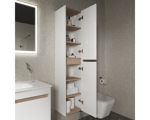 Шкаф-пенал SANCOS Smart подвесной белый, 350х300х1600 мм