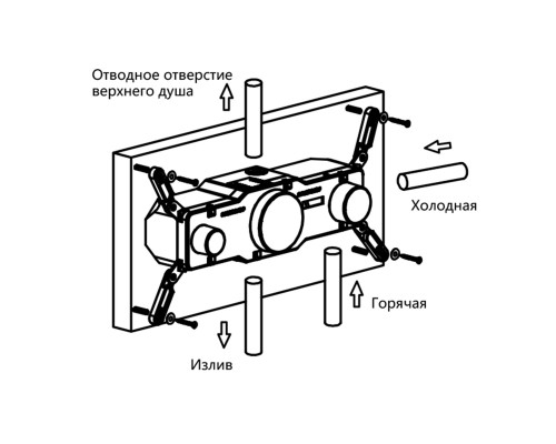 Душевой комплект Vincea Inspire VSFW-432TI1MB встраиваемый черный