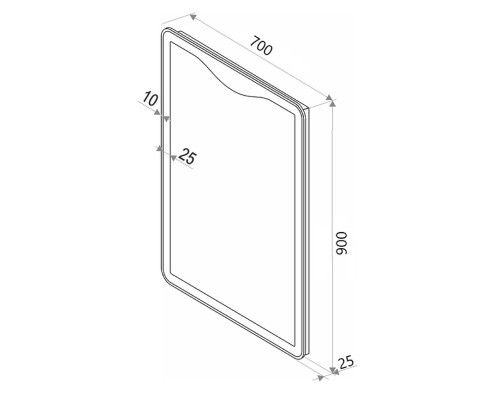 Зеркало Континент Amaze 700х900 ЗЛП641 с подсветкой с сенсорным выключателем